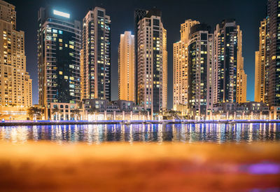 Illuminated city at night