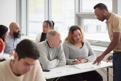 Business colleagues working at office