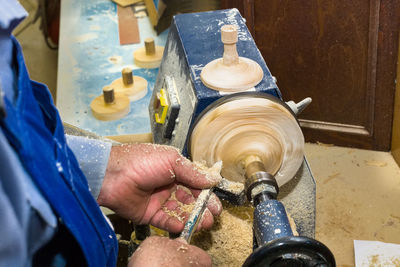 High angle view of people working