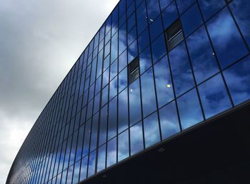 Low angle view of modern building against sky