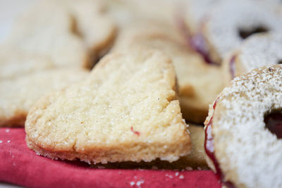 Close-up of cookies on table