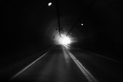 Empty road in tunnel