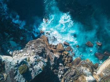 Man swimming in sea