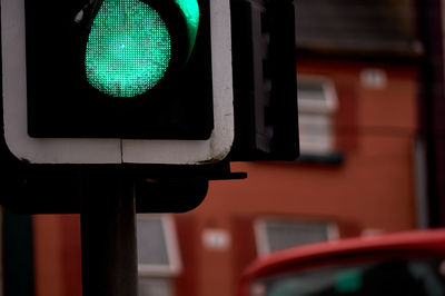 Close-up of road sign