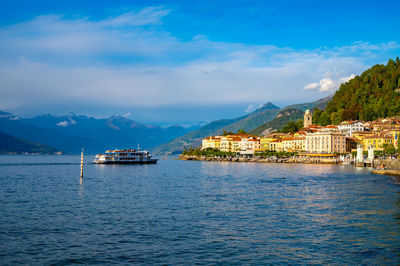 The town of bellagio, on lake como, photographed on a summer day.