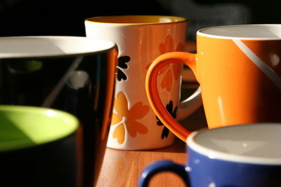 Close-up of tea cup on table