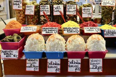 Various vegetables for sale in store