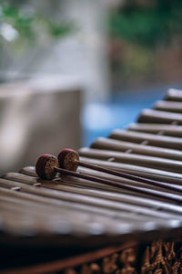 Close-up of food on table