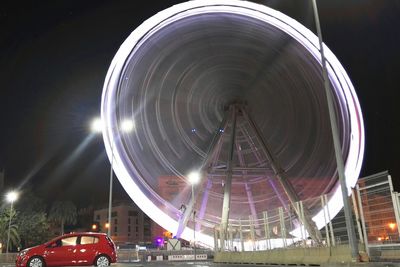 View of illuminated lights at night