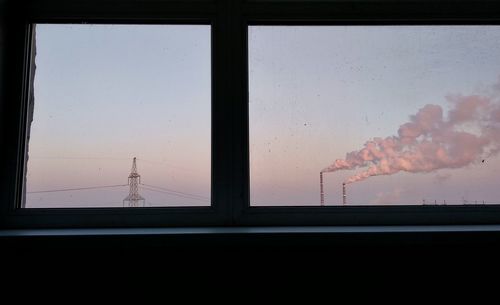 View of sky seen through window