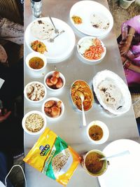 Close-up of food on table