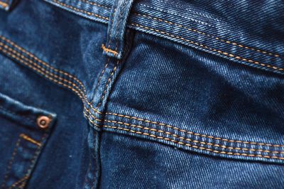 Close-up of jeans pocket