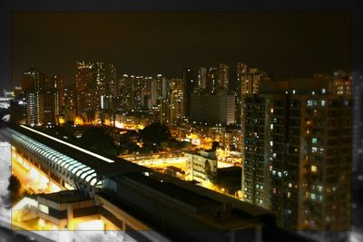 Illuminated city at night