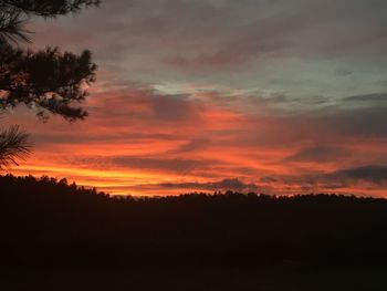 Scenic view of dramatic sky during sunset