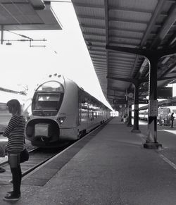 Train on railroad station platform