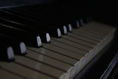 Close-up of piano keys