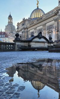 Reflection of building in water