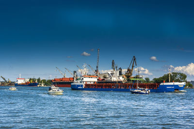 Ship in sea against sky