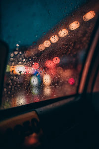 Raindrops on car window