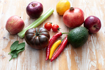 Close-up of fruits on table