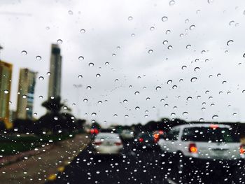 Road seen through car windshield