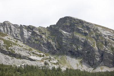 Rock formations on landscape against clear sky