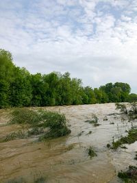 Scenic view of river against sky