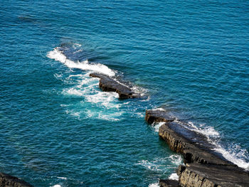 High angle view of sea