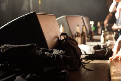 Beer bottles on stage 