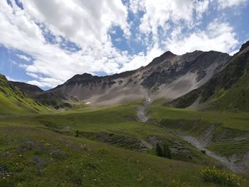 Scenic view of mountains against sky