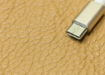 High angle view of computer keyboard on table