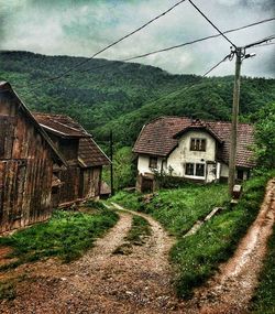 View of houses in village