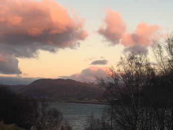 Scenic view of landscape against sky during sunset