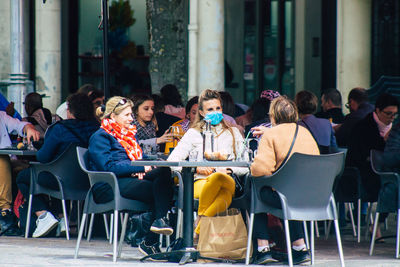 Group of people in restaurant