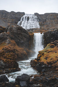 Scenic view of waterfall