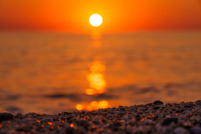 Scenic view of sea during sunset