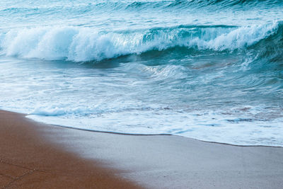 Waves rushing towards shore