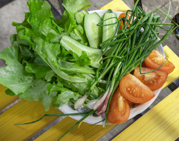 Close-up of food on cutting board