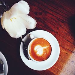 Coffee cup on table