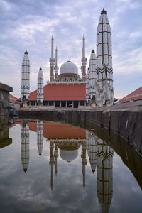 Reflection of buildings in water