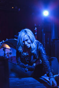 Portrait of a beautiful young woman at a nightclub