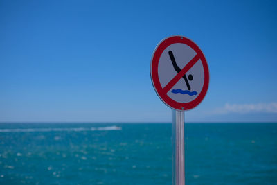 View of sea against blue sky