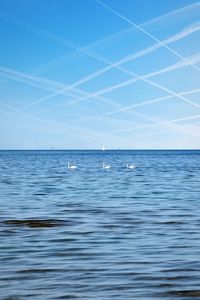 Scenic view of sea against blue sky