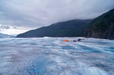 Landing zone for explorer's helicopters on the mendenhall glacier.