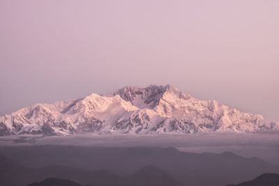 Scenic view of snow covered mountain