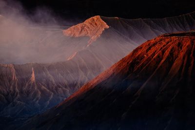 Aerial view of a mountain range