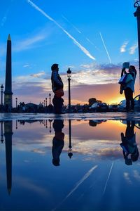 Woman standing in water