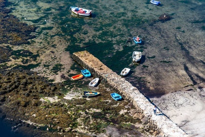 Aerial view of the harbour of point penmarch. france
