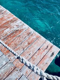 High angle view of swimming pool by sea