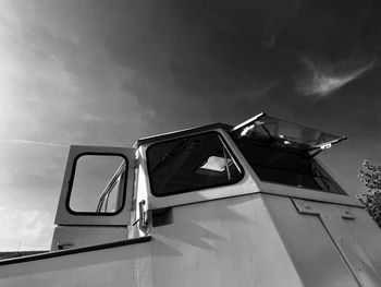 Low angle view of car against sky